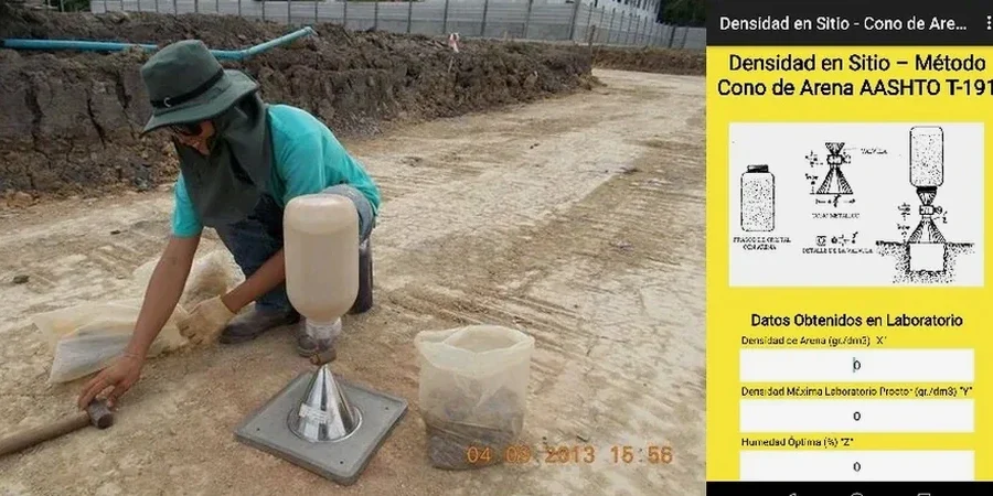 Control de Densidad en Obra con Cono de Arena en Calama